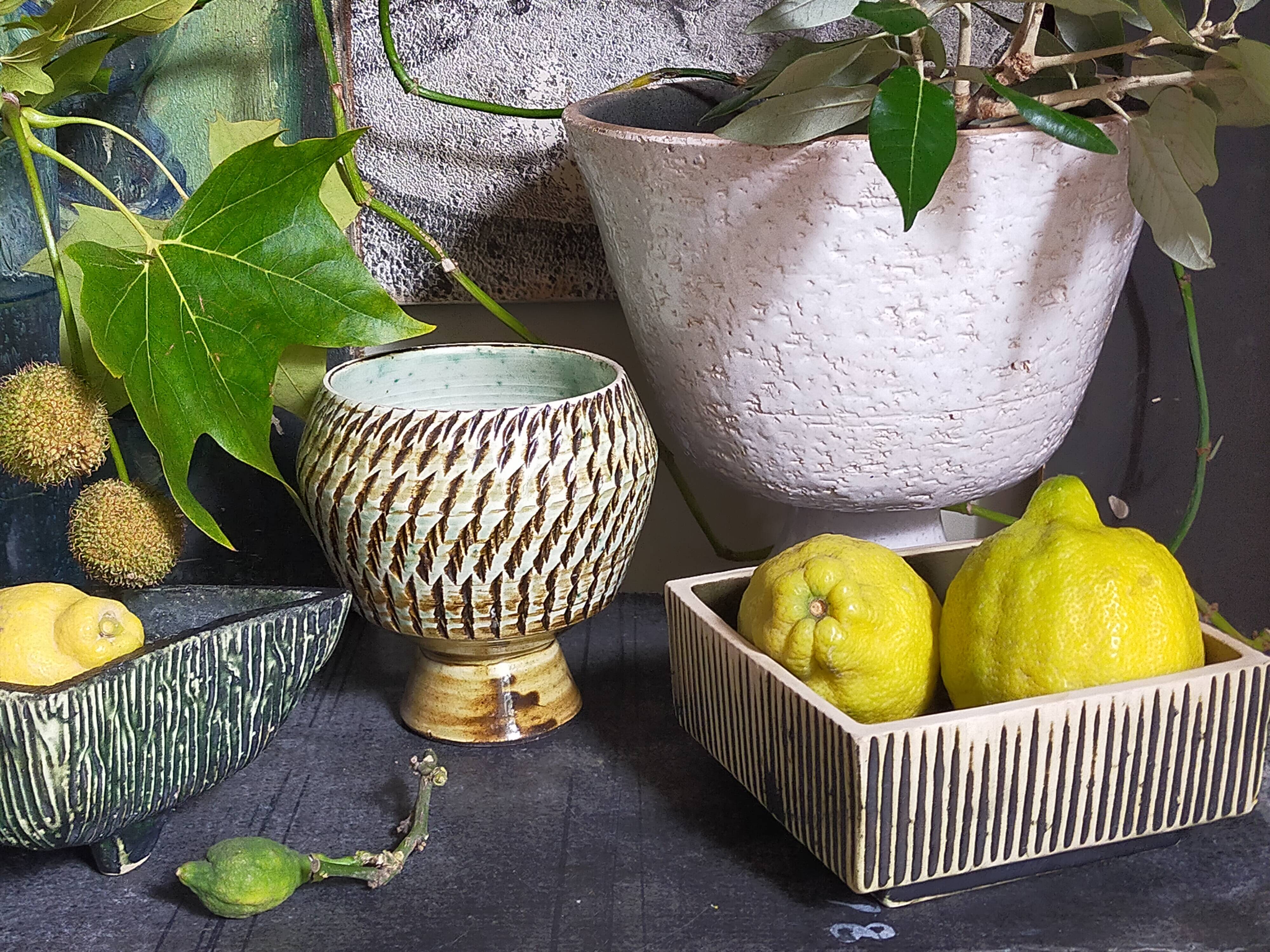 Duo of sacrificed ceramics Pottery by Pieter Groeneveldt 60s