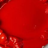 XL red ceramic plate oval 1980s - fruit relief - Mid Century design - Italian craftsmanship