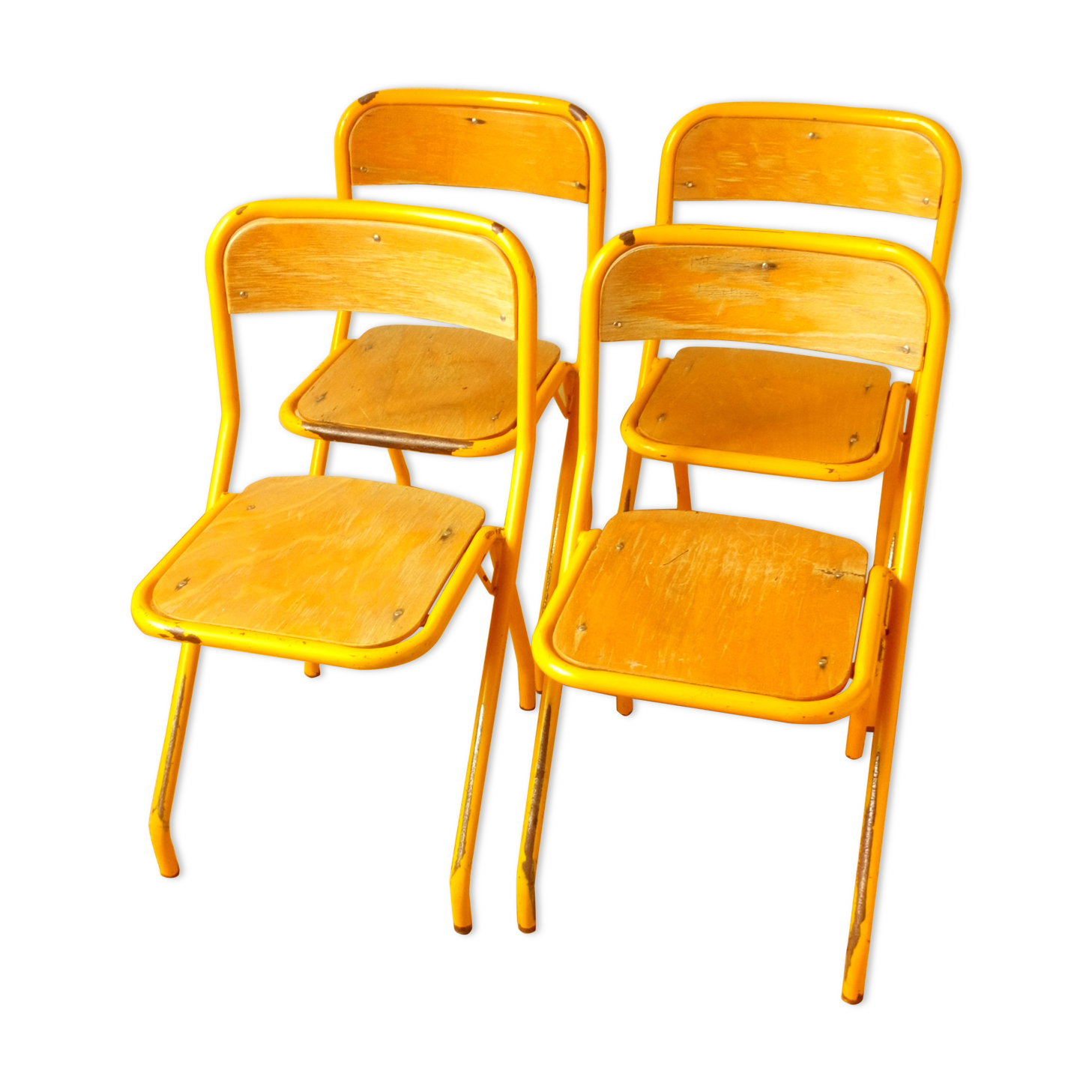 Four school chairs