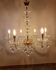 Lustre italien à 6 branches en or et cristal