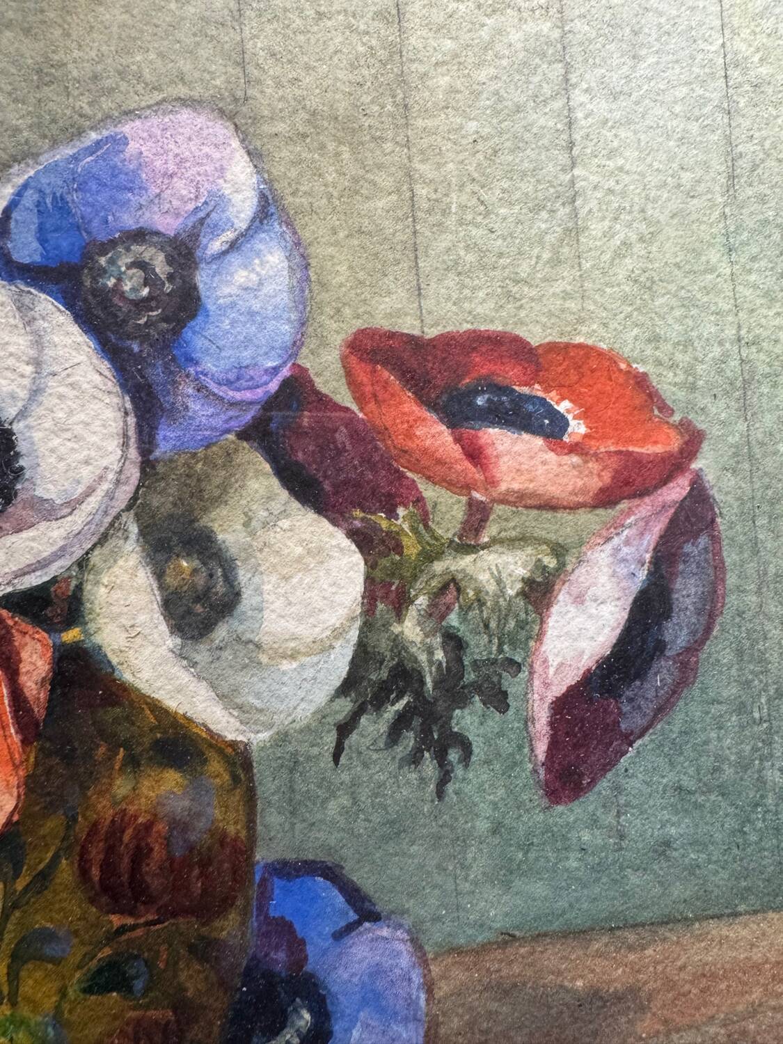 Still life with anemones, signed early 20th century