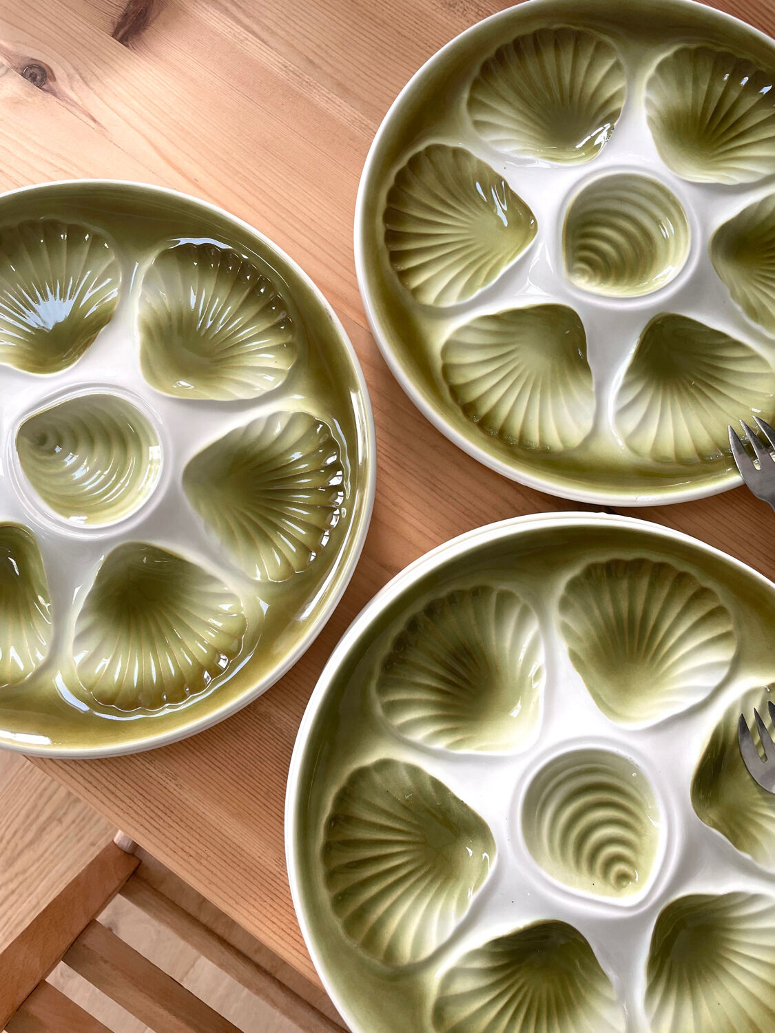 Lot de 6 Assiettes huîtres Moulin des Loups