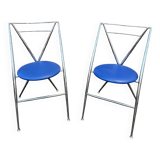 2 Hiroyuki Yamakado chrome folding chairs