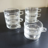 8 old duralex stackable coffee cups