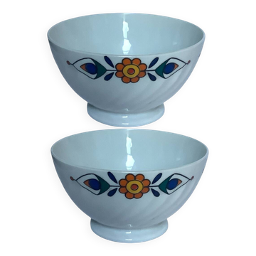 Pair of porcelain bowls with floral pattern – Vintage