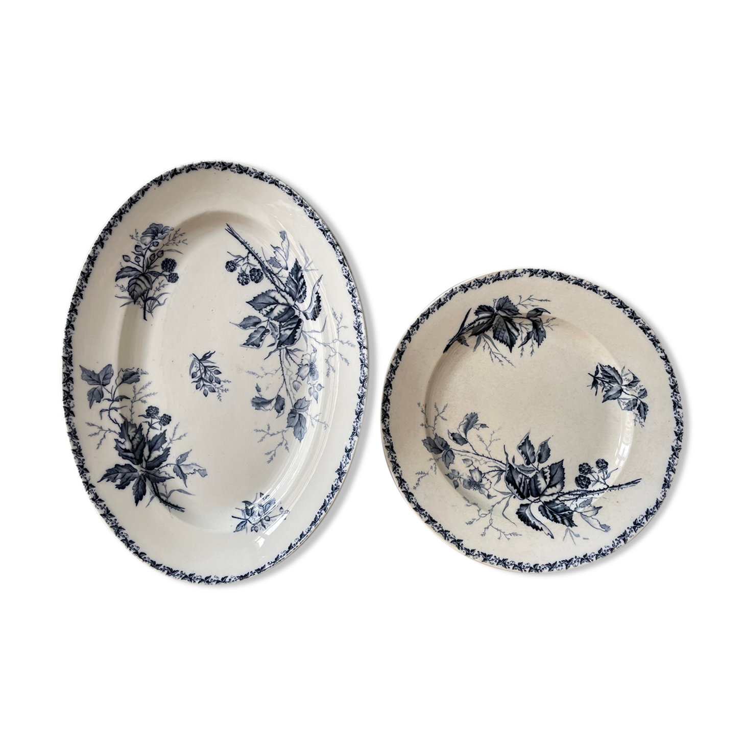 Set of two dishes "Blackberry" T.F Badonviller