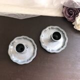 Pair of pewter table candlesticks