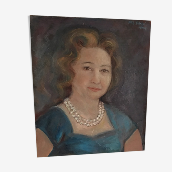 Portrait à l huile "Madame Pilar"