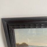 Oil, glazed wooden frame
