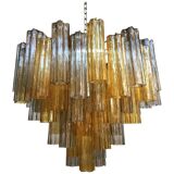 Amber and fume’ “tronchi” murano glass chandelier d60 by simoeng