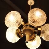 1970s Glass Chandelier by Instala Decin, Czechoslovakia