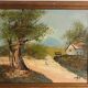 Oil on canvas countryside landscape