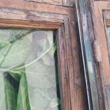 Lot of 4 oak windows H141xL112/117cm old small panes