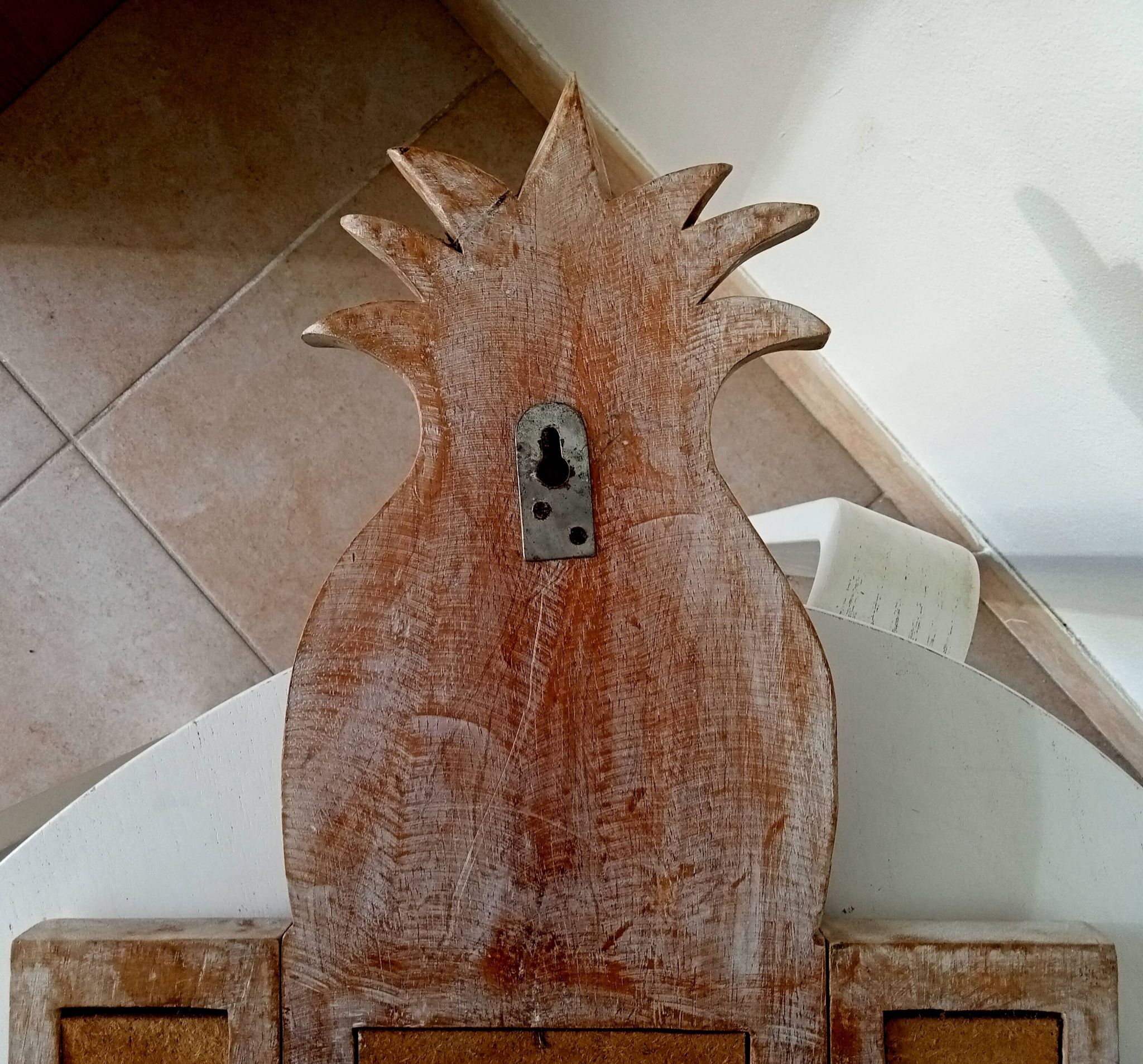 Miroir triptyque Art déco Ananas en bois sculpté
