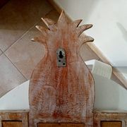Miroir triptyque Art déco Ananas en bois sculpté