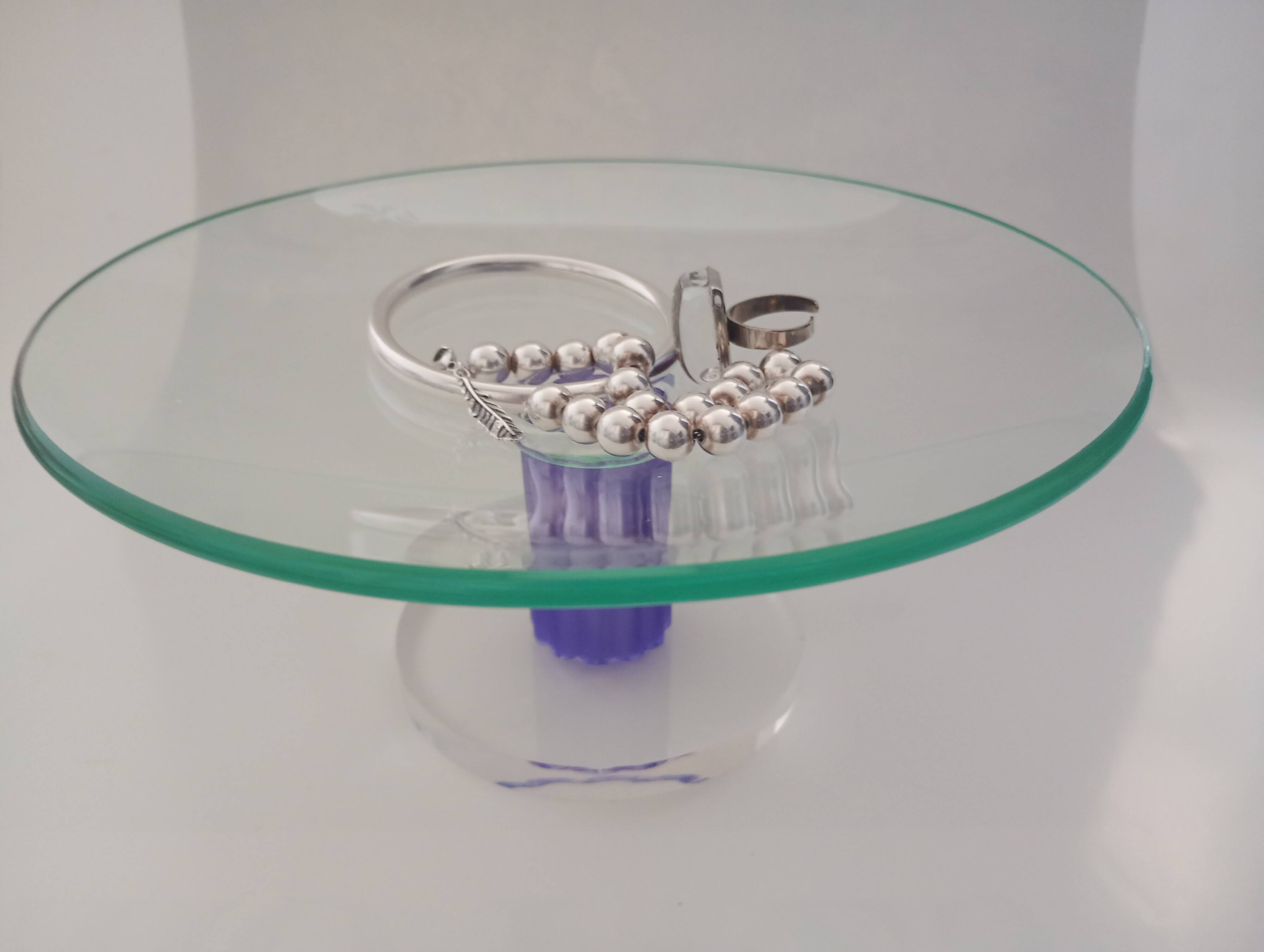 Montana glass footed bowl.Postmodern design