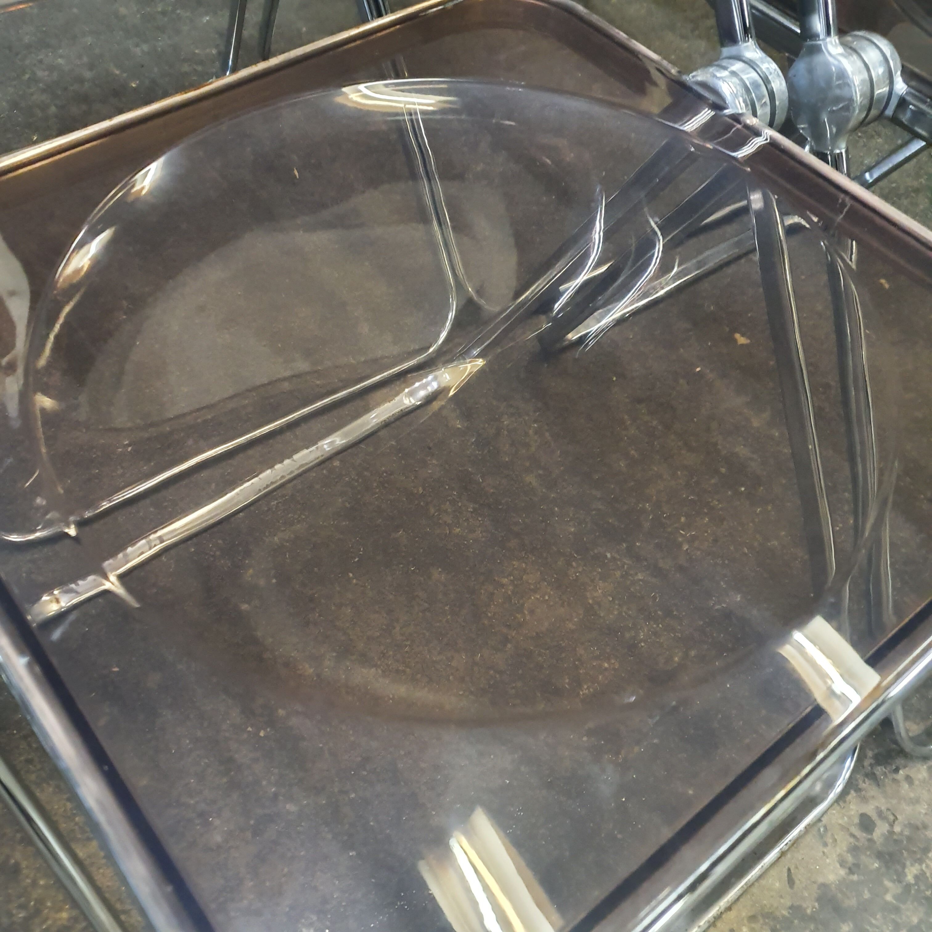 Set of 6 plia folding chairs by Giancarlo Piretti ed. Castelli, 1970s