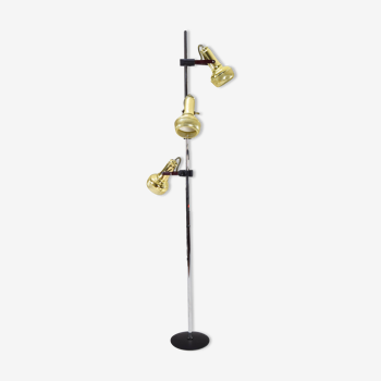 Fase microphones brass mid century modern floor lamp, spain 70s