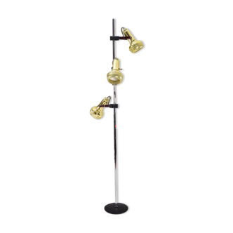 Fase microphones brass mid century modern floor lamp, spain 70s