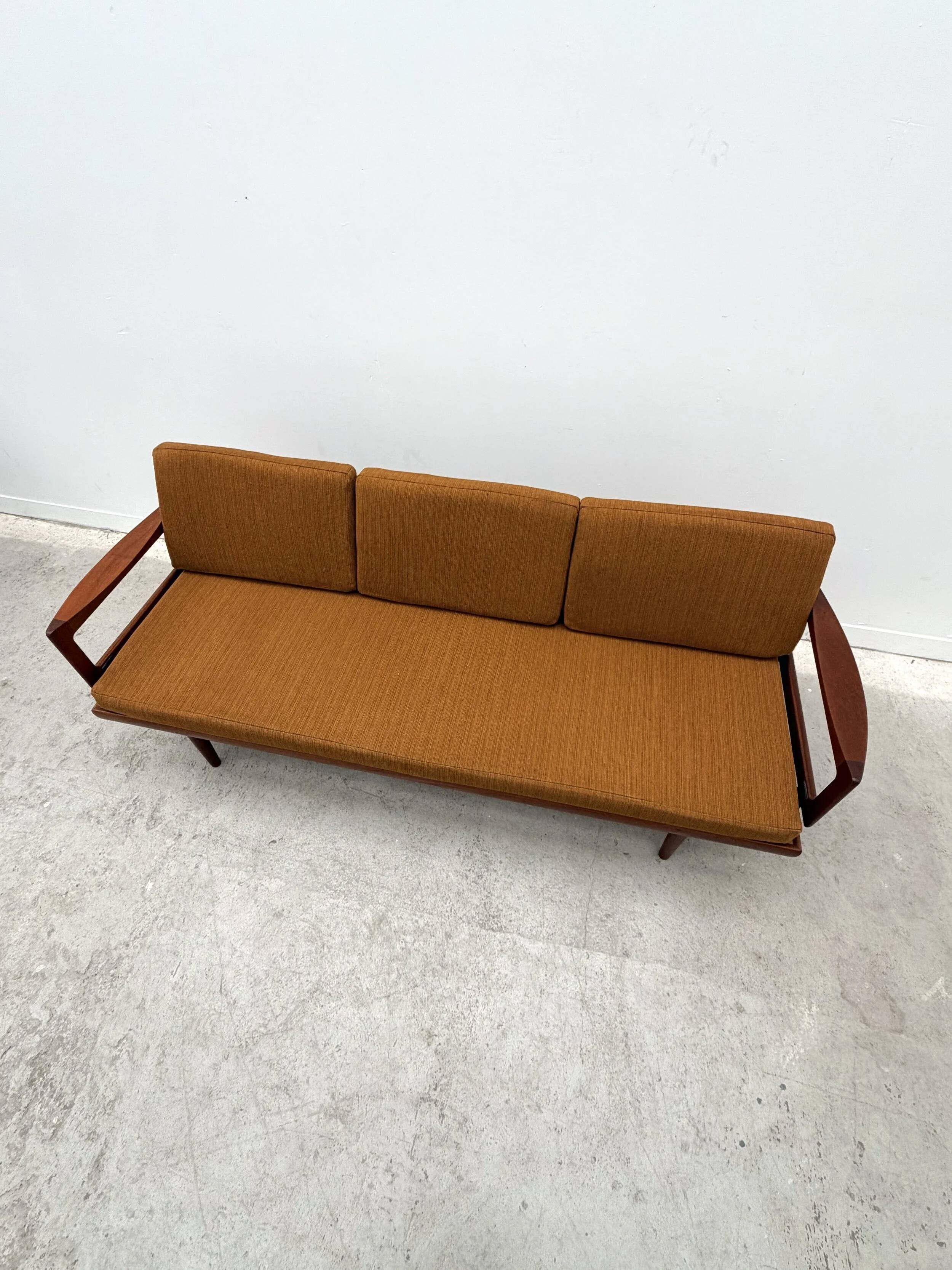 Three-seater sofa by Tove & Edvard Kindt-Larsen for Gustav Bahus in teak, Norway 1960.