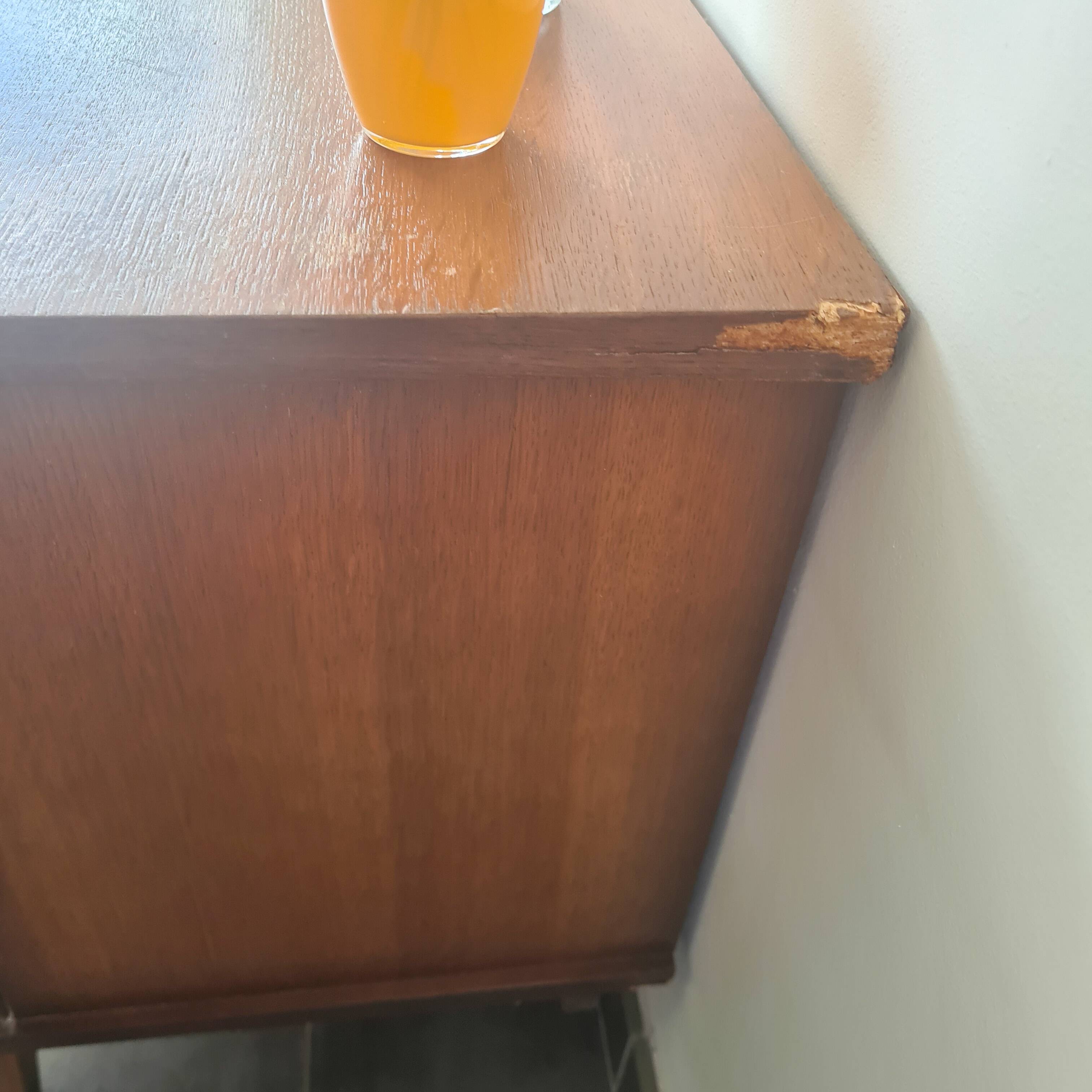 Pair of retro bedside tables with beveled legs