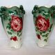 Vase art new pair KG Lunéville gilding decoration flower pink soliflore tulip tree