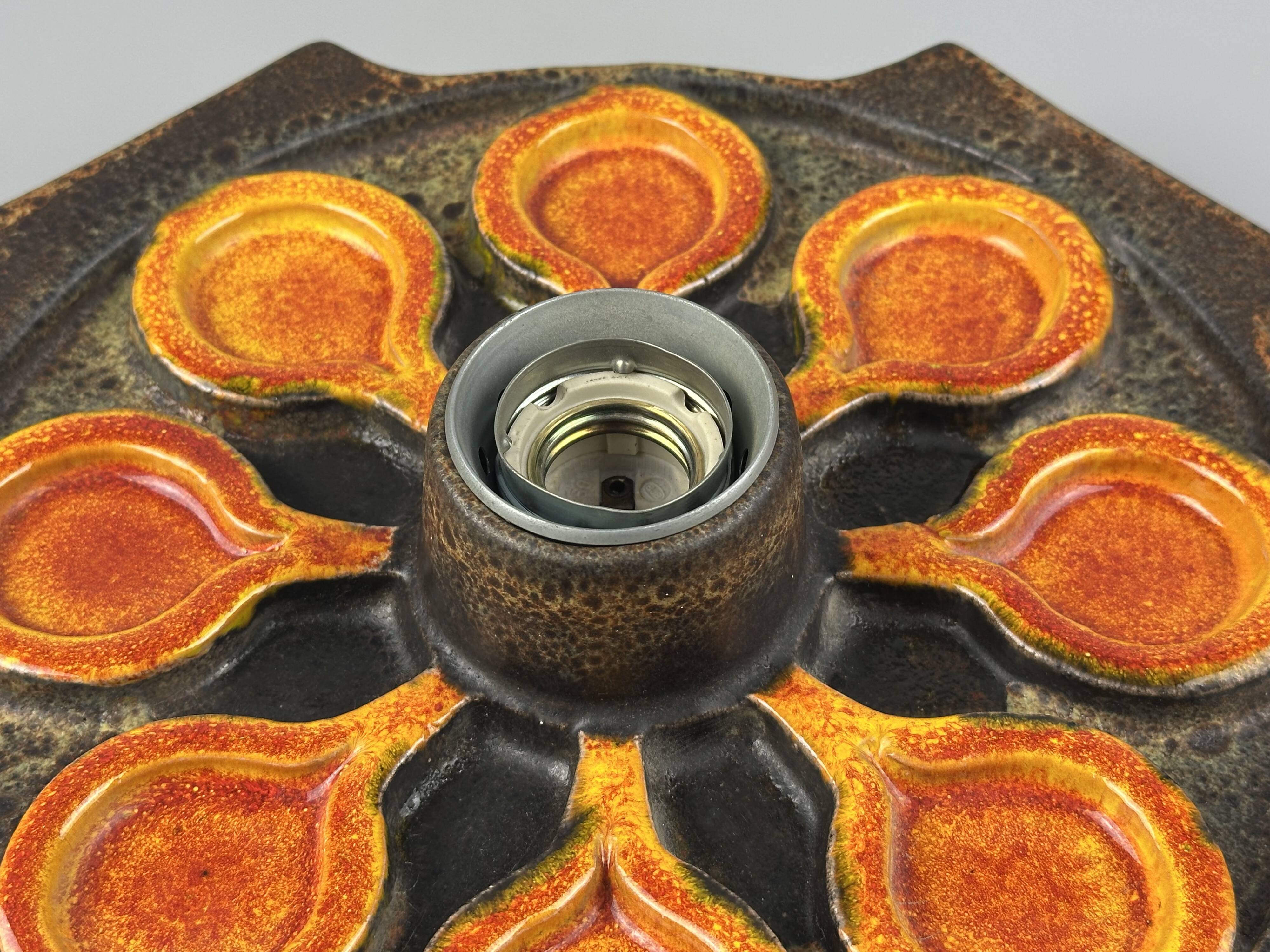 1960s/1970s Ceramic Wall Sconce, Mid-Century Space Age Design