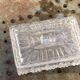Transparent mold glass box with lid, vintage