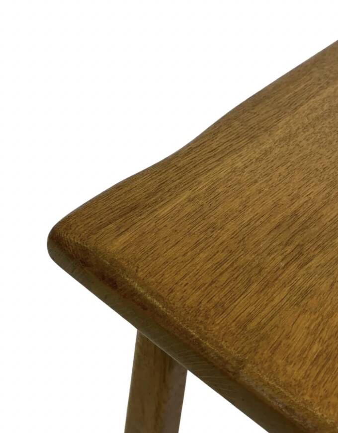 Vintage Set of 3 brutalist oak side or nesting tables 1970s