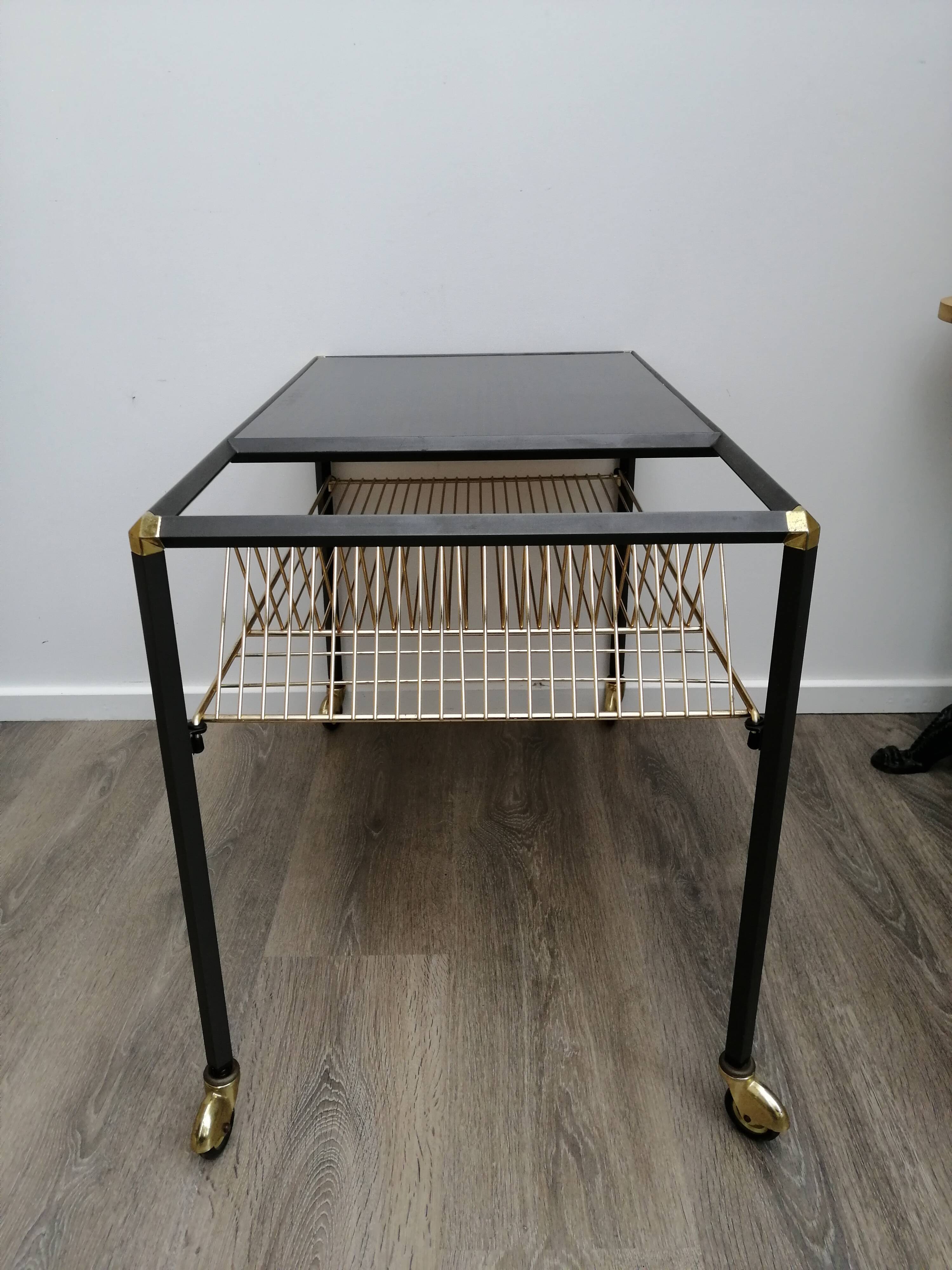 Vinyl holder side table