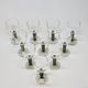 10 Bormioli Rocco Vintage Crystal Wine Glasses with Grooved Grey Stem