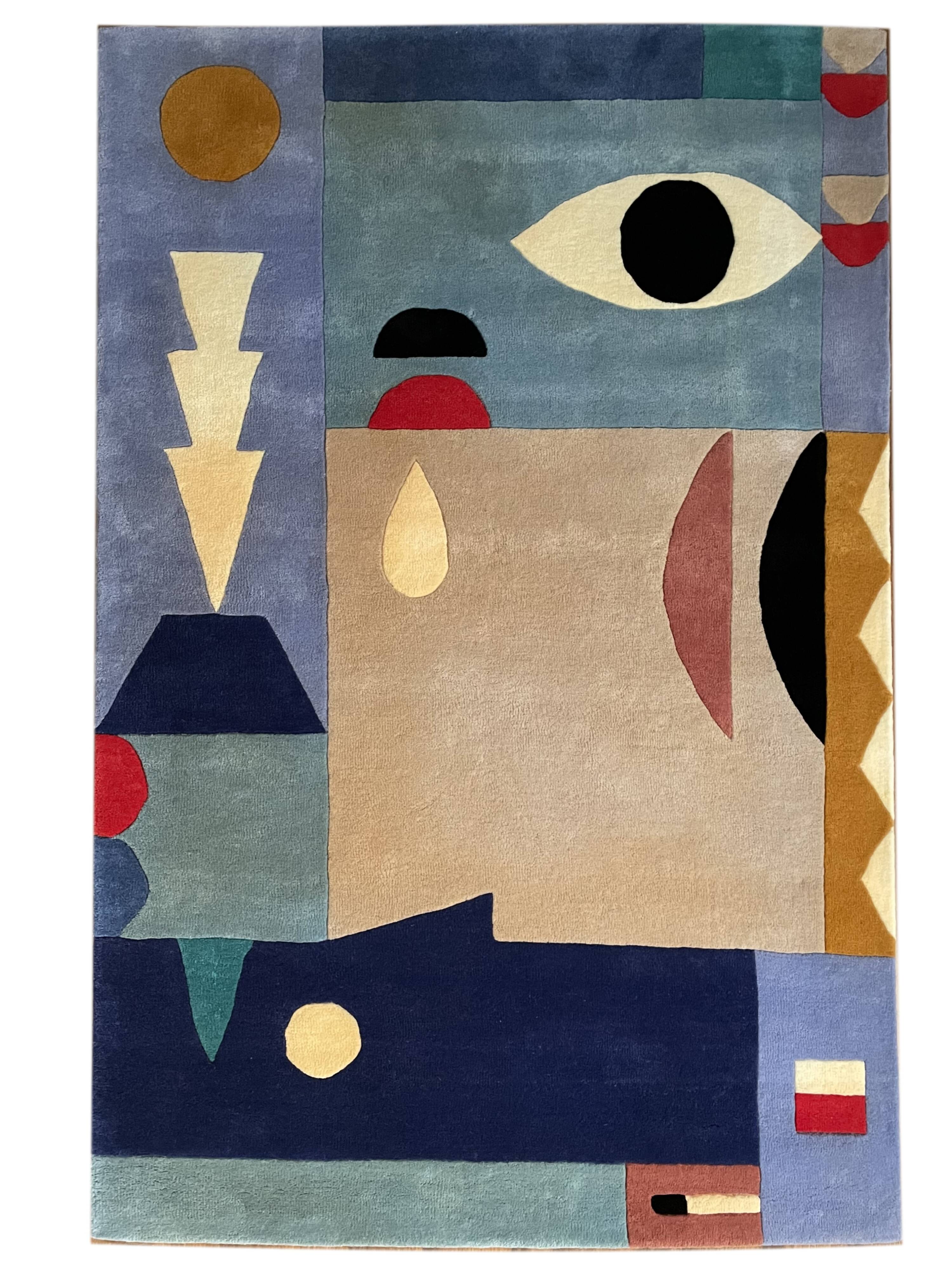 Tapis en laine tissé à la main d'occasion