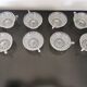 Set of 8 cups/ramekins with diamond cut glass handles