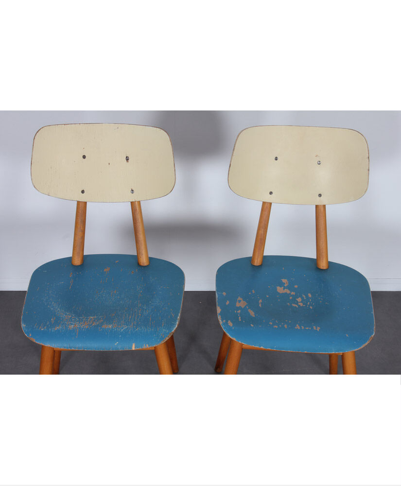 Suite de 4 chaises vintage éditées par Ton, 1960