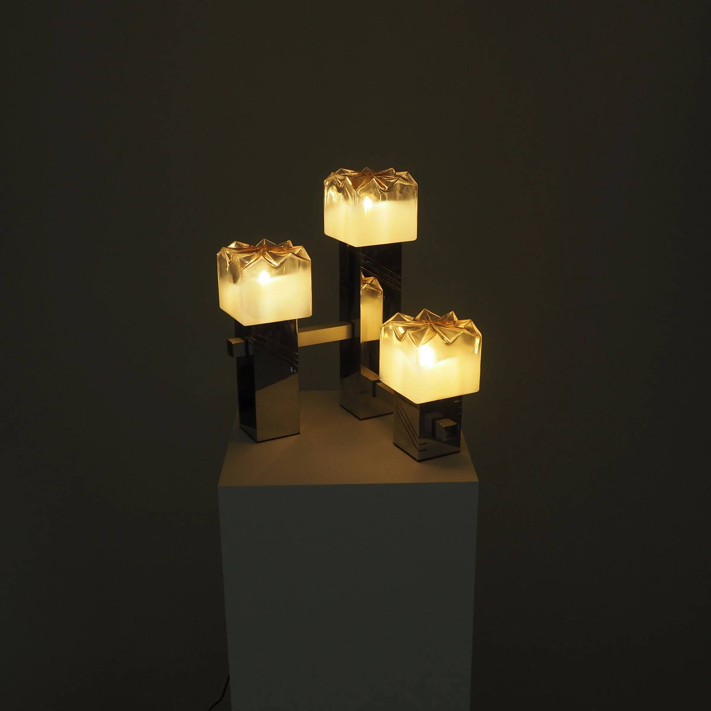 Table lamp with Murano glass shades by Gaetano Sciolari