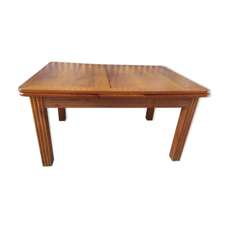 Massive oak farm table 50s with extension cords