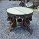 Wrought iron and marble coffee table, Jean Maurice Rothschild, circa 1950.