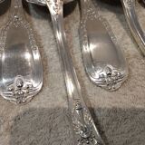12 silver-plated metal soup spoons by Ravinet & Cie, Empire 81.