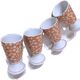 Mazagrans Coffee Cups Set of 4 with Salmon Pink Floral Decor