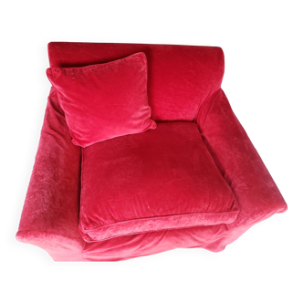 Grand fauteuil club en velours rouge Conran Shop