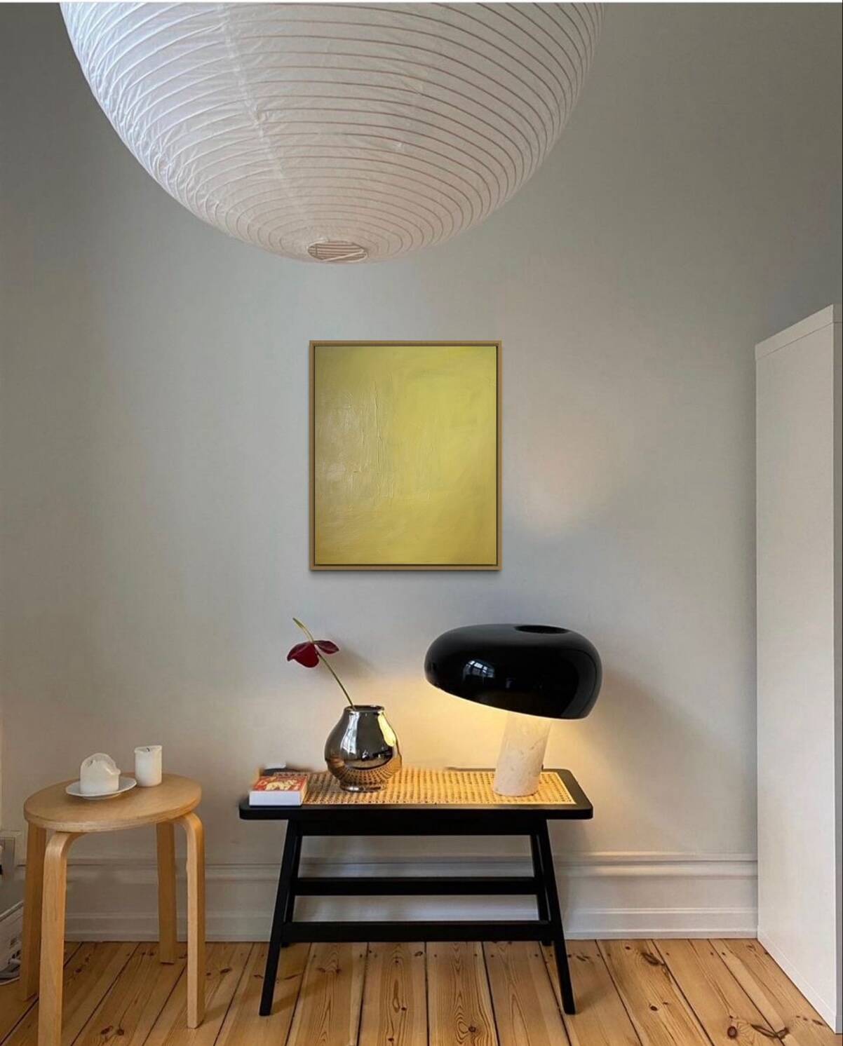 Abstract contemporary monochrome yellow background