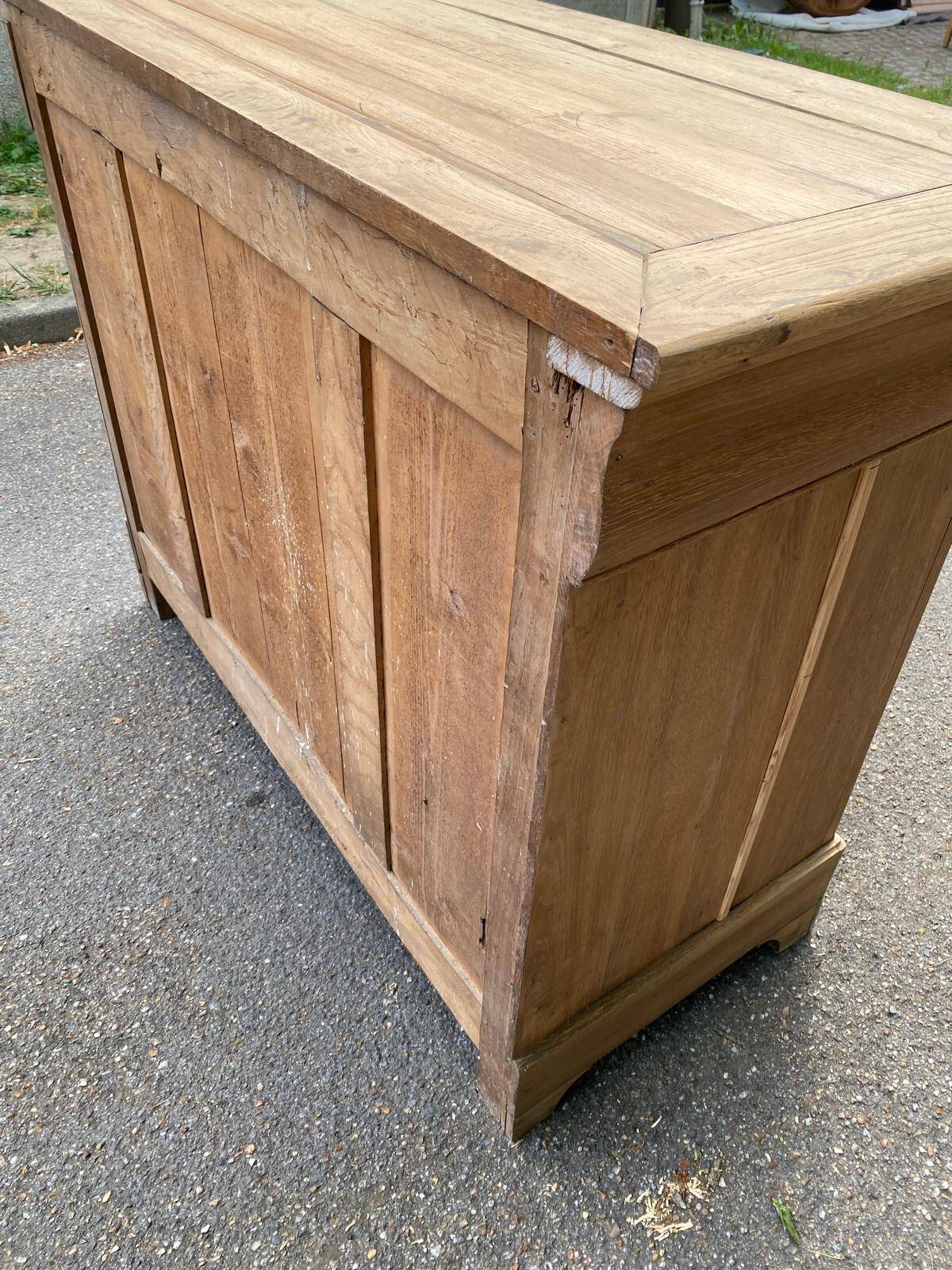 19th century Louis Philippe solid oak chest of drawers, renovated