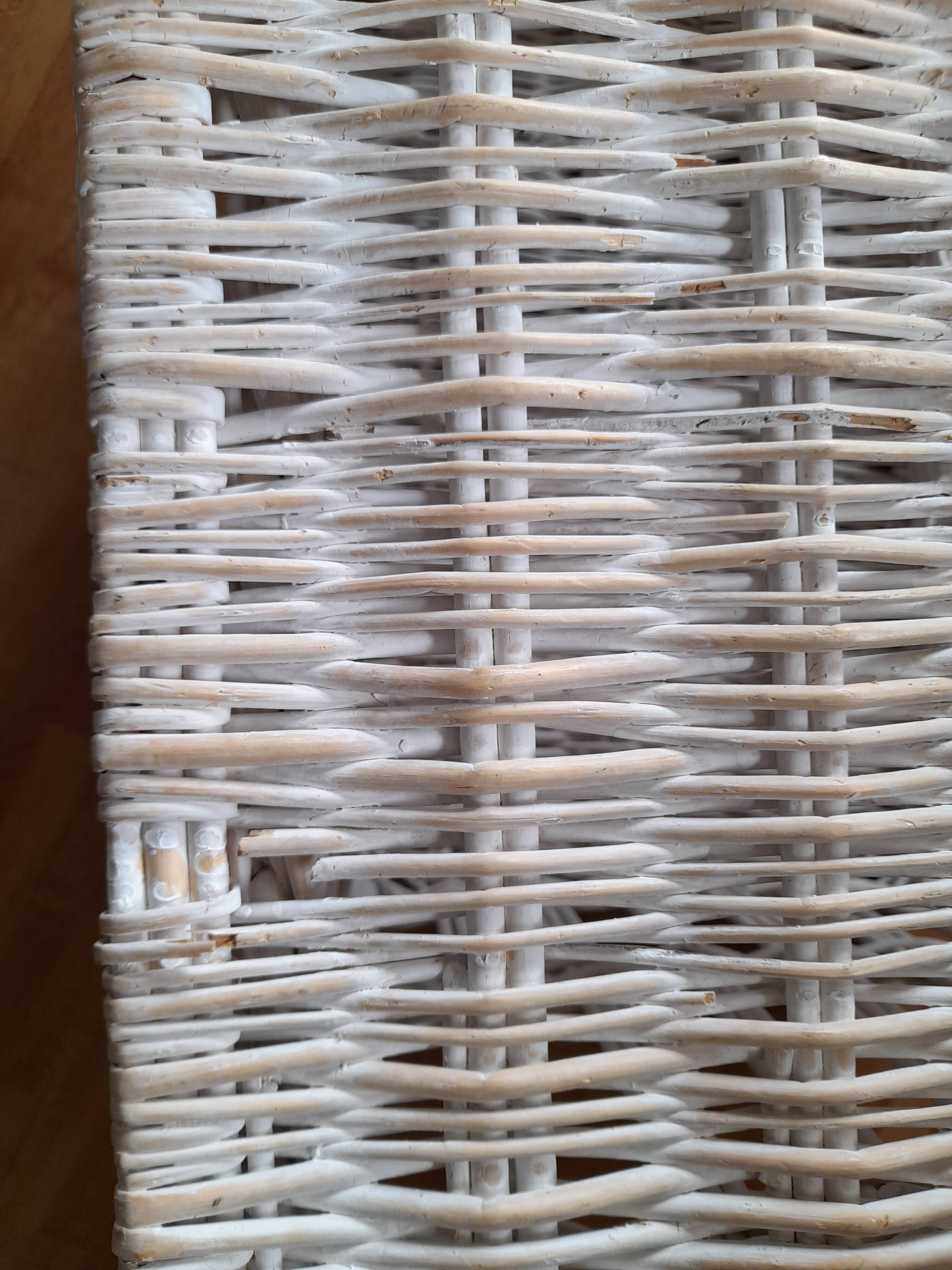 Bleached wicker trunk - toy chest