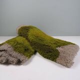 Pair of vintage Desso rugs from the 70s – moss green & beige