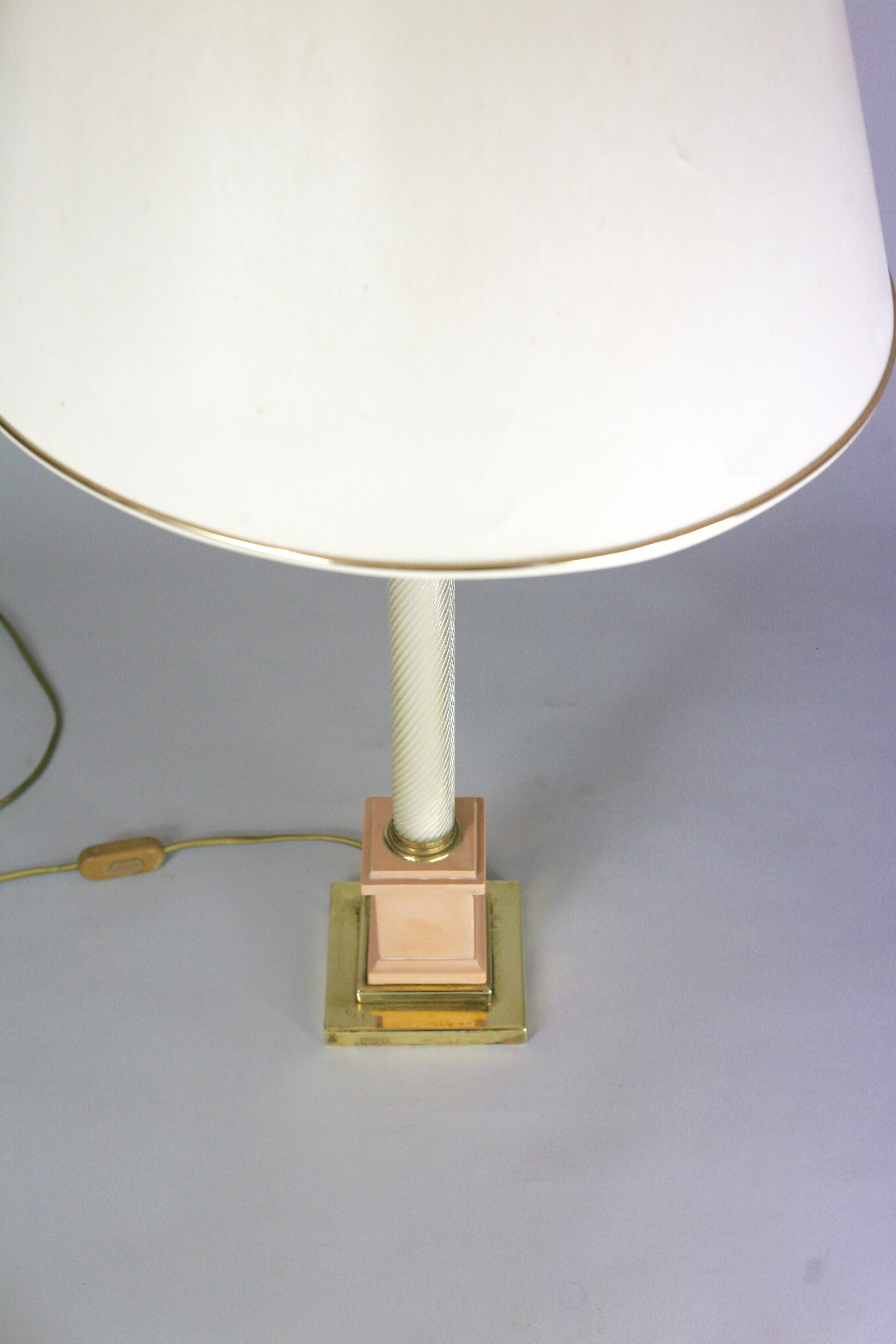 Lamp Tommaso Barbi Murano brass ceramic glass