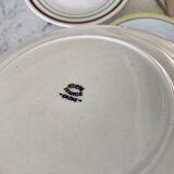 Set of 6 flat plates mismatched Digoin Sarreguemines and Gien years 30-40