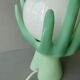 Ceramic hand lamp and opaline globe
