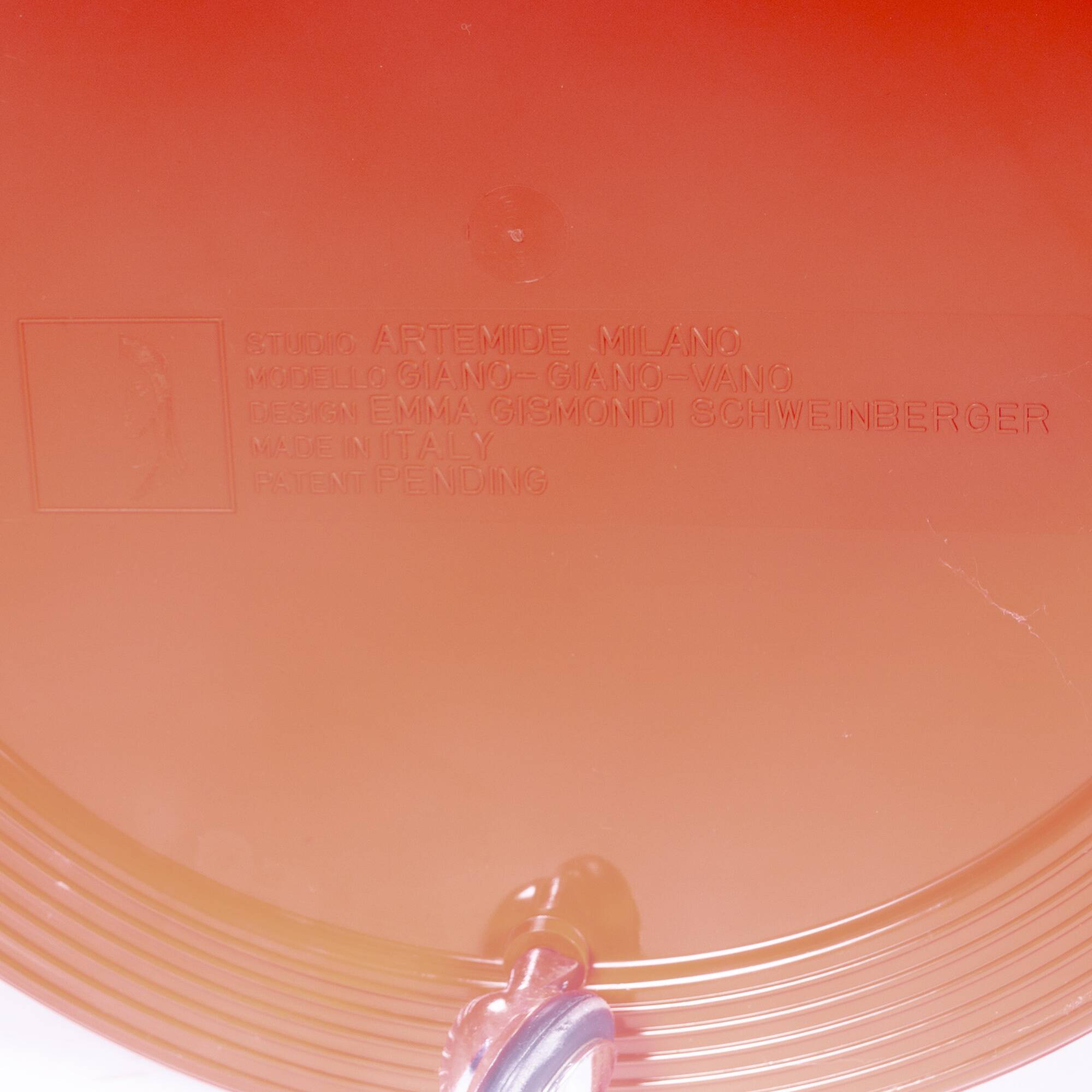 Red Giano Giano Vano Side Table by Emma Gismondi for Artemide