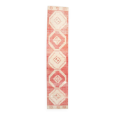 Turkish Classic Red & Cream Vintage Runner Rug, 77x379Cm