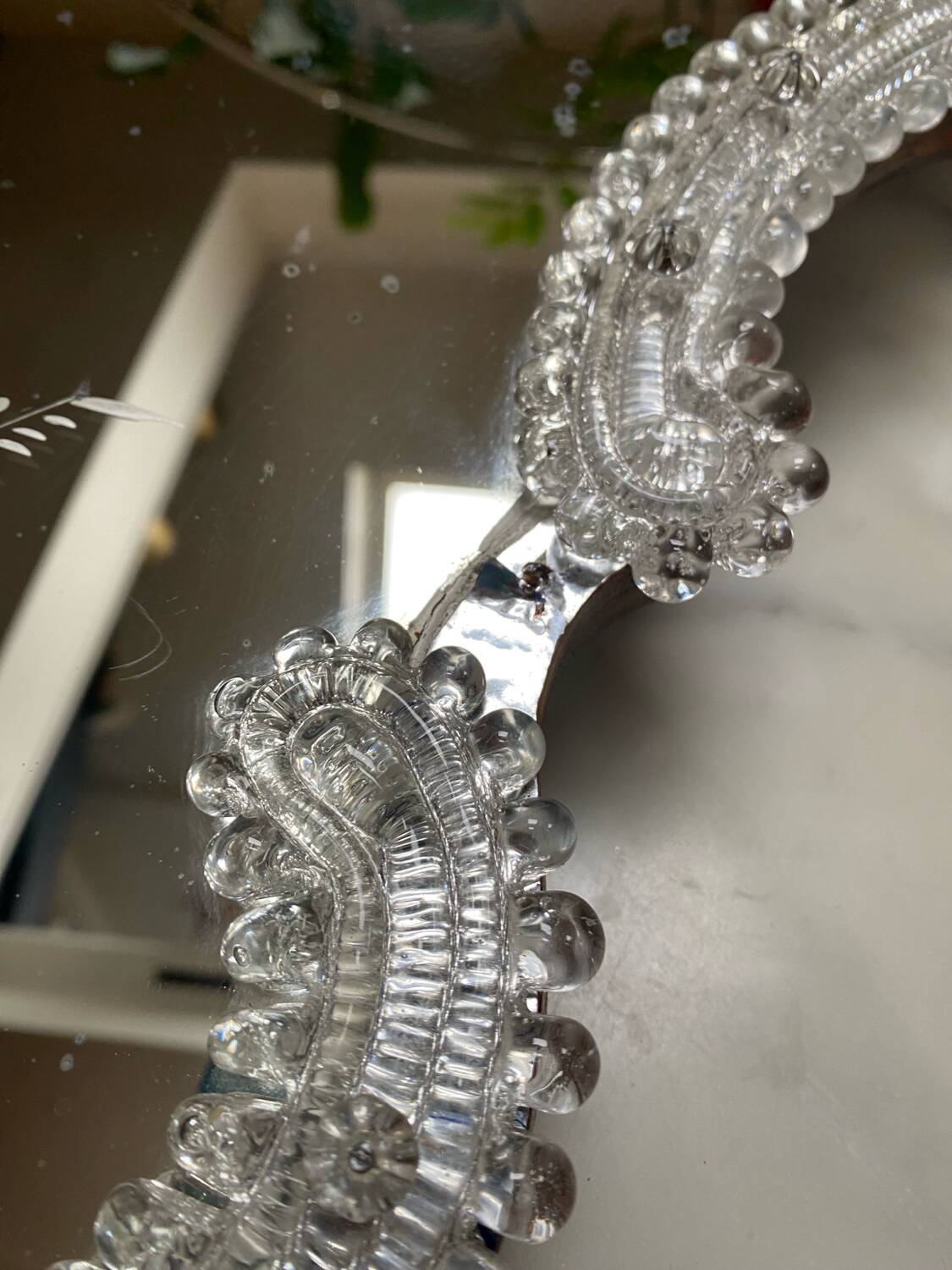 Large Venetian mirror Murano glass